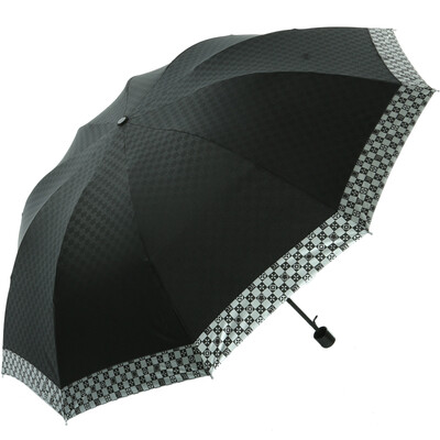

Parkson Yang umbrella to increase the British solid color side of the lattice umbrella sunny umbrella 5305D embossed business umbrella black