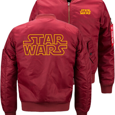 

Star Wars Unisex Cold Proof Bomber Flight Flying Jacket Winter thicken Warm Zipper Men Jackets Anime Mens Casual Coat