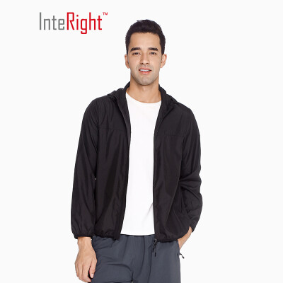 

INTERIGHT outdoor skin clothing for men&women models light waterproof breathable windbreaker black male L