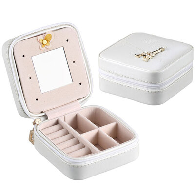 

Youjialiangpin portable cosmetic bag jewelry storage box earrings earrings jewelry box white iron tower 101055CM