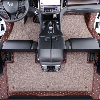 

Huashi Honda Crown Road mats all surrounded by leather mats three-dimensional foot mat four seasons universal car mats crown road modified special luxury models with silk ring mat - Cayenne brown