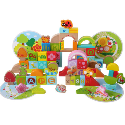 

Hape 40 pieces of puzzle woods early teach interlocked beech material over 1 year old E8321