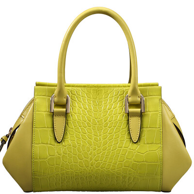 

DiShana (DISSONA) fashion crocodile hand pull bag Boston bag lemon yellow 8151A46501