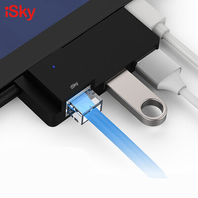 

Isky Microsoft surface pro converter USB30 splitter tablet laptop RJ45 NIC port docking station 2HUB hub interface