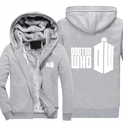 

2018 New USA SIZE Men Winter Autumn Hoodies Doctor Who Galleries pattern Fleece Coat Baseball Uniform Sportswear Jacket wool