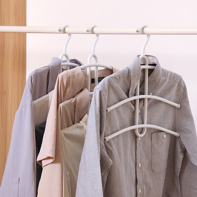 

Ou Runzhe hanger multi-function space-saving jacket shirt rack white 3 Pack