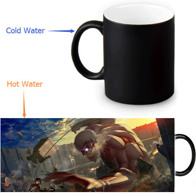 

Attack on Titan 350ml12oz Heat Reveal Mug Color Change Coffee Cup Sensitive Morphing Mugs Magic Mug Milk Tea Cups