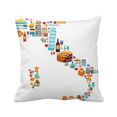 

Map Italy National Flag Custom Landscape Square Throw Pillow Insert Cushion Cover Home Sofa Decor Gift