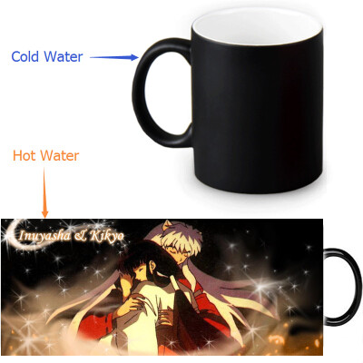 

Inuyasha 350ml/12oz Heat Reveal Mug Color Change Coffee Cup Sensitive Morphing Mugs Magic Mug Milk Tea Cups