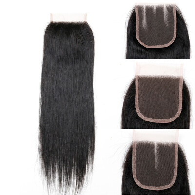 

Osolovely Hair 9A Grade Straight Lace Closure Natural Color 4x4 Free Part Swiss Lace Brazilian Virgin Hair Lace Closure