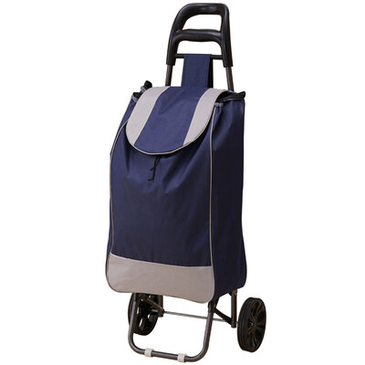 

Donghe DONGHE shopping cart shopping cart portable folding small cart luggage cart trolley stroller mute wheel increase Oxford cloth bag blue