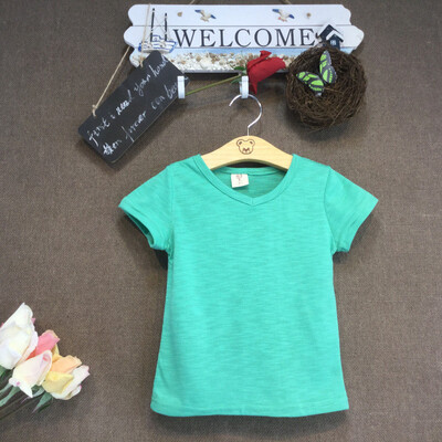 

Little Bitty 2017 summer pure t shirt kids child short sleeve clothes t-shirts baby girls children t shirts solid color