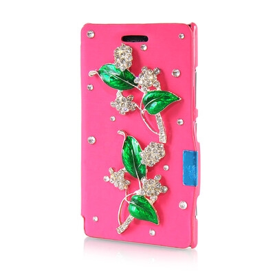 

MOONCASE Luxury Flower Crystal Leather Side Flip Wallet Pouch ЧЕХОЛ ДЛЯ Nokia Lumia 925