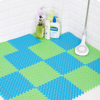 

Jingdong supermarket green reef bathroom mats mats stitching mat 4 pieces of green