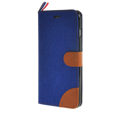 

MOONCASE Denim Style Flip Wallet Card Pouch Bracket Back чехол для Cover Apple iPhone 6 Plus (5.5") синий