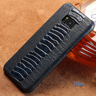 

Genuine Leather Phone Case For Samsung S8 Case Ostrich Foot Texture Back Cover For S7 Edge Note 8 Case