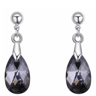 

Women Fashion Jewelry Water Drop Earrings Crystal from Austrian High Quality Accessories Simple Style Gift E27387