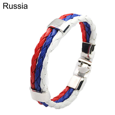 

2018 FIFA World Cup National Flag Women Men Football fans Couples Braided Bracelet Bangle Woven Bracelet Russia World Cup