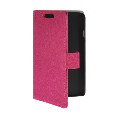 

MOONCASE Slim Leather Side Flip Wallet Card Slot Pouch Stand Shell Back Case Cover for LG F70 Hot pink