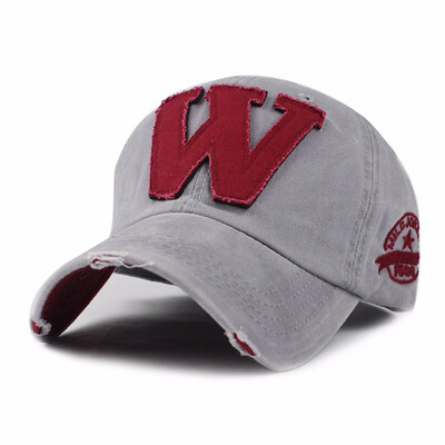 

Буквенное вышивка Буквенное W W Бейсбольная шапка Snapback Caps Костяная шляпа с касетной шляпой Проблескивая носящаяся шляпа для