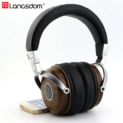 

Original Langsdom FA890 Hifi Headphone Natural Wooden Earphone Soft Leather Ear-cups Man Noise Isolation Headset For Music Buffs