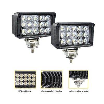 

JAHURD Led work lights for truck, 1 PCS 6" inch Led light bar 45W 12v Flood Driving Fog Light+Flush Mount Brackets for Ford Jeep