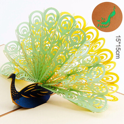 

FANLUS Peacock Pop up Birthday Card for Wife Husband Kids Day Card&Envelopes Handmade 3D Anniversary Wedding Card Graduation