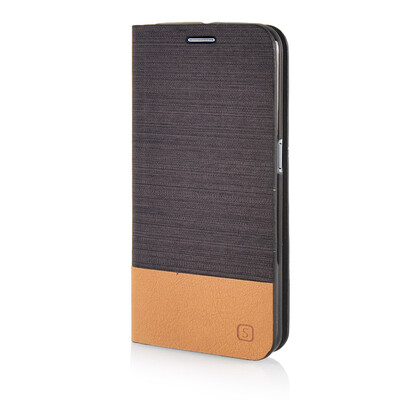 

MOONCASE Canvas Design Leather Side Flip Wallet Pouch Stand Shell Back Case Cover for Samsung Galaxy S6 Coffee