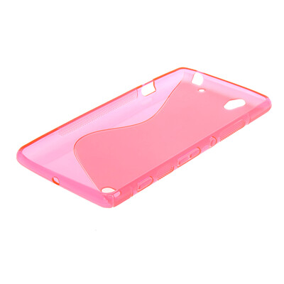 

MOONCASE  - Line Soft Silicone Gel TPU Protective Case Flexible Shell Protective Case Cover for Sony Xperia C4 Hot pink