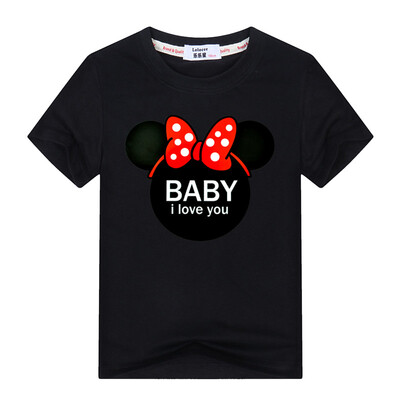 

Модная футболка для девочек из хлопка Happy Baby Я люблю тебя, печатая с короткими рукавами, одежда Tees Kids tops