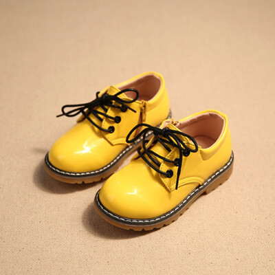 

Kids Shoes 2018 Spring Fashion Flat PU Leather Girls Boys Shoes With Side Zip Toddler Baby Soft Waterproof Children Casual Shoes
