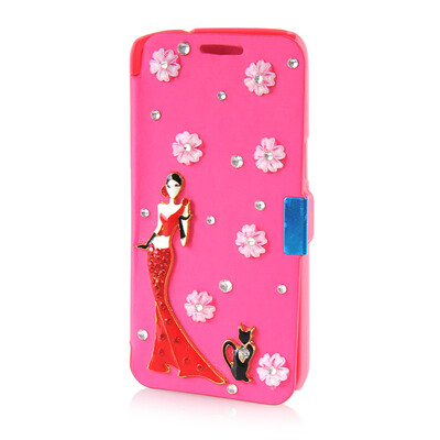 

MOONCASE Luxury Flower Crystal Leather Side Flip Wallet Pouch ЧЕХОЛ ДЛЯ Samsung Galaxy Express 2 G3815