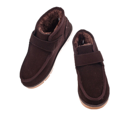 

Men Winter Warm Snow Fur Inside Pull On Western Suede shoes Casual Ankle Boots