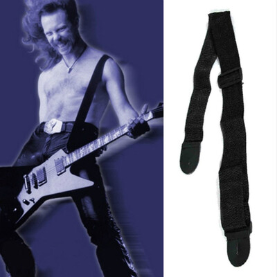 

Electric Acoustic Guitar Bass Adjustable Nylon Strap Leather Ends New Heavy Duty 2PCS