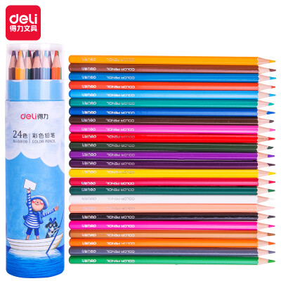 

Deli deli a few meters - forgot to kiss 24 color tube student hexagonal color pencil color lead set 68108