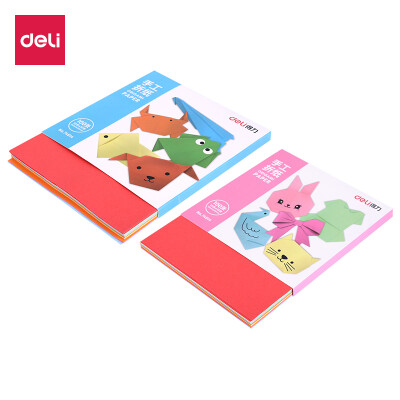 

Deli deli 100 childrens fun handmade origami pupils educational toys paper-cut 10 colors 150150mm74814