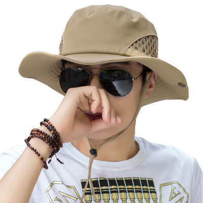 

GLO-STORY visor male summer outdoor fisherman hat breathable mesh sun hat MMZ824248 beige