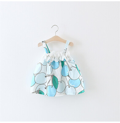 

Girl childrens wear summer new south Korean fashion print big bow tie skirt