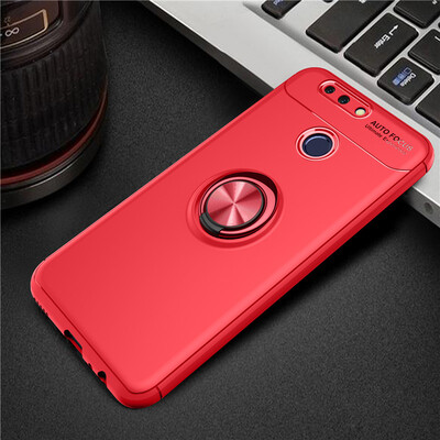 

Huawei Honor 9V9 Luxury Metal Ring Magnetic Bracket Shockproof Cooling TPU Phone Case
