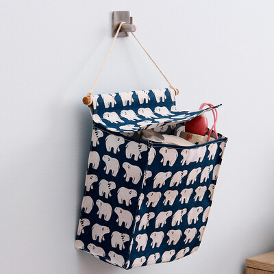 

Ou Runzhe storage bag hanging bag wall door cotton linen storage bag small