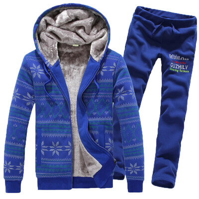 

Zogaa Autumn And Winter Mens Suit Christmas Snowflake Add Wool Thick Couple