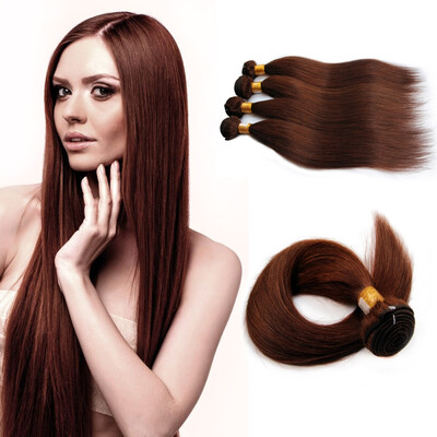 

Nami Hair 4 Bundles Светло-коричневый цвет №4 Цветные бразильские человеческие прямые наращивания волос12 "-26" Без выпадения без пояса Бесплатная доставка