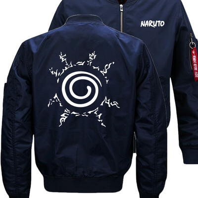 

Uzumaki Naruto Bomber Flight Flying Jacket Winter thicken Warm Zipper Men Jackets Anime Mens Casual Coat