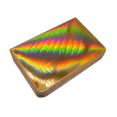 

96 слотов Ножницы для тиснения пластинчатого держателя Корпус Rainbow Laser Manicure Nail Art Organizer с двойными молниями