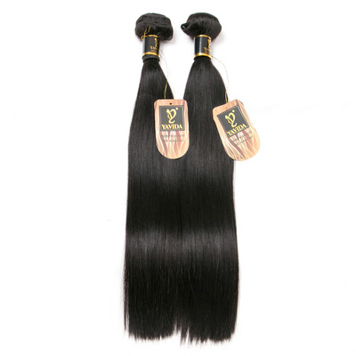

YAVIDA Hair Brazilian Virgin Hair Straight 2 Bundles Brazilian Hair Weave Bundles Human Hair Weave 7A Grade Brazilian Straight