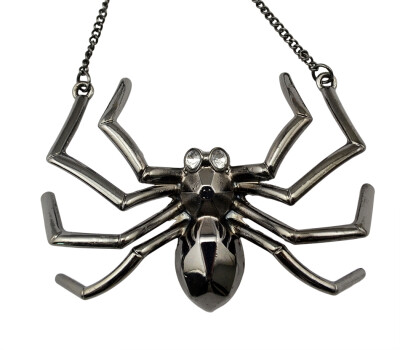 

Idealway Fashion High Quality Necklace Black Spider Charm Rhinestone Pendant Necklace Females Jewelry