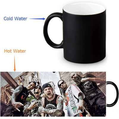 

Five Finger Death Punch 350ml/12oz Heat Reveal Mug Color Change Coffee Cup Sensitive Morphing Mugs Magic Mug Milk Tea Cups