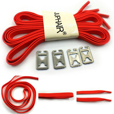 

JUP 50 Pairs Metal Lock Lacing Elastic Without Necktie Lace Adult Children Fashion Not Tie Laces for Sports Shoes Rope String