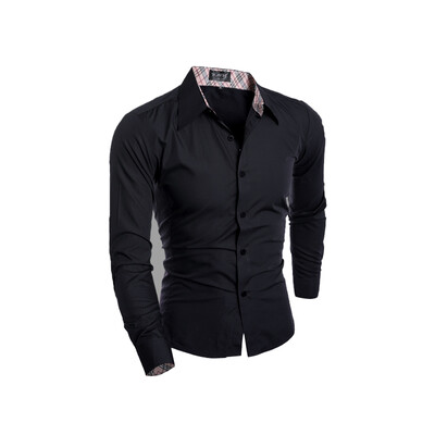 

Zogaa New Men' Shirt Patchwork Color Matching Korean