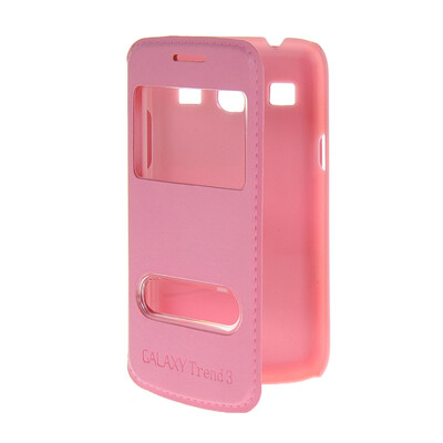 

MOONCASE View Window Leather Side Flip Pouch Shell Back ЧЕХОЛ ДЛЯ Samsung Galaxy Core Plus G3500 / Trend 3 G3502 Pink